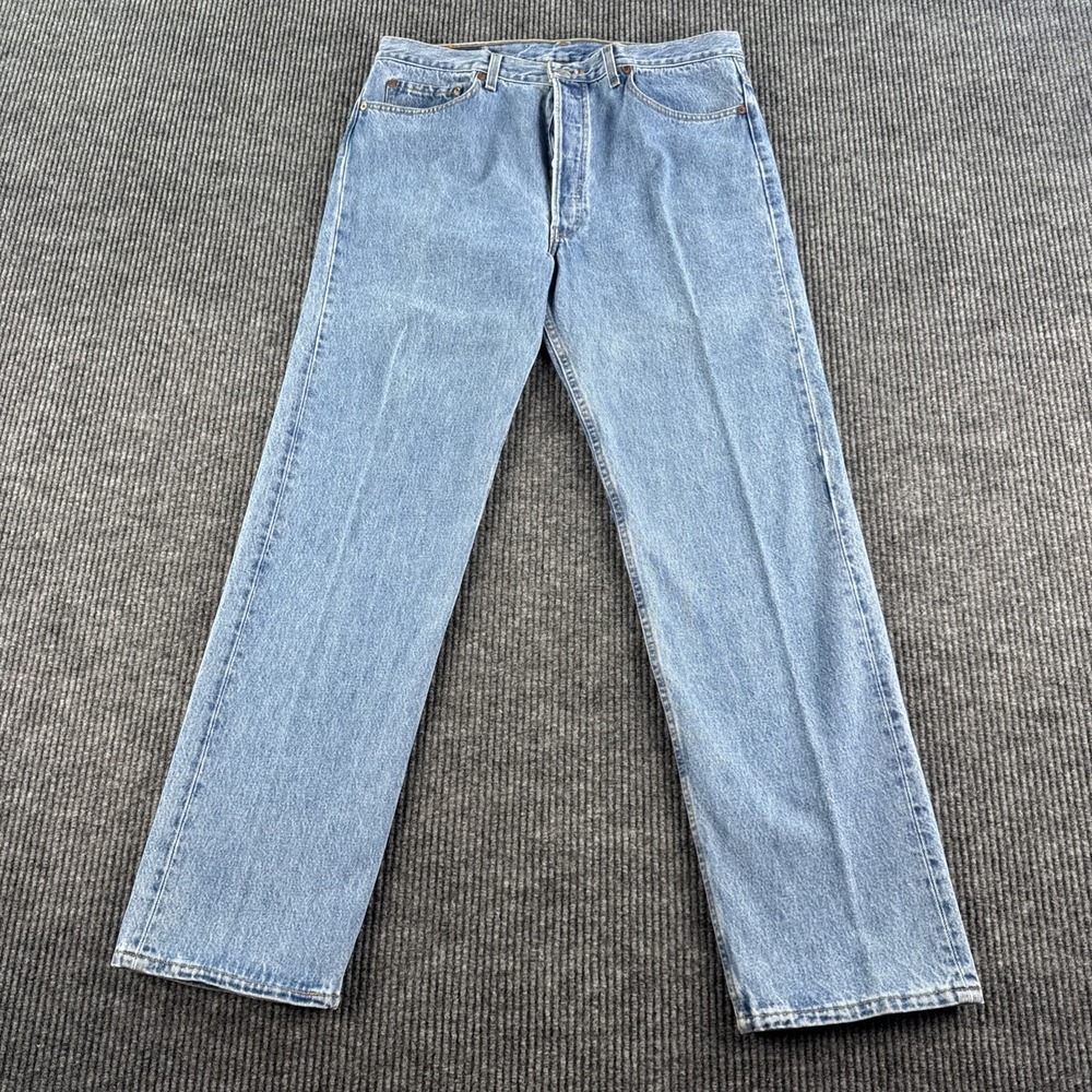 Levis 501XX Jeans Mens 38x32 Blue Denim Original Straight Button Fly 90s USA